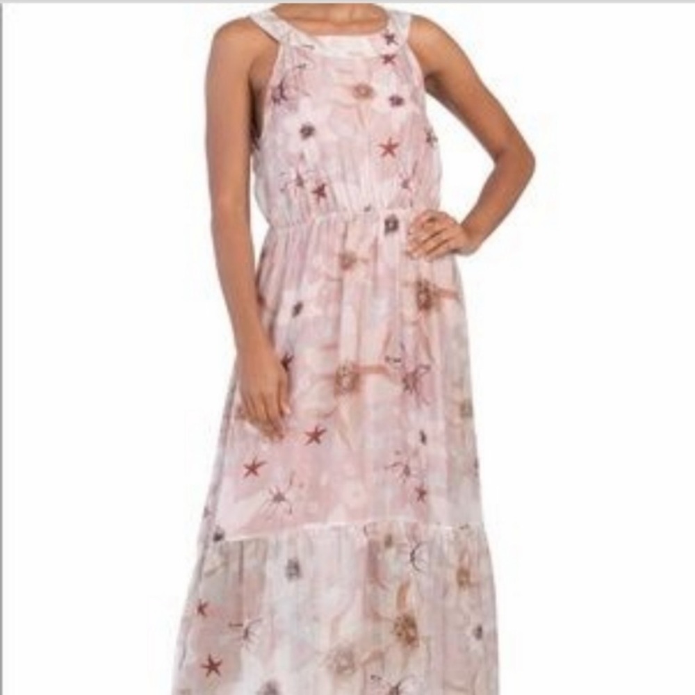 Le Ragazze Silk Floral Maxi Dress Size Large